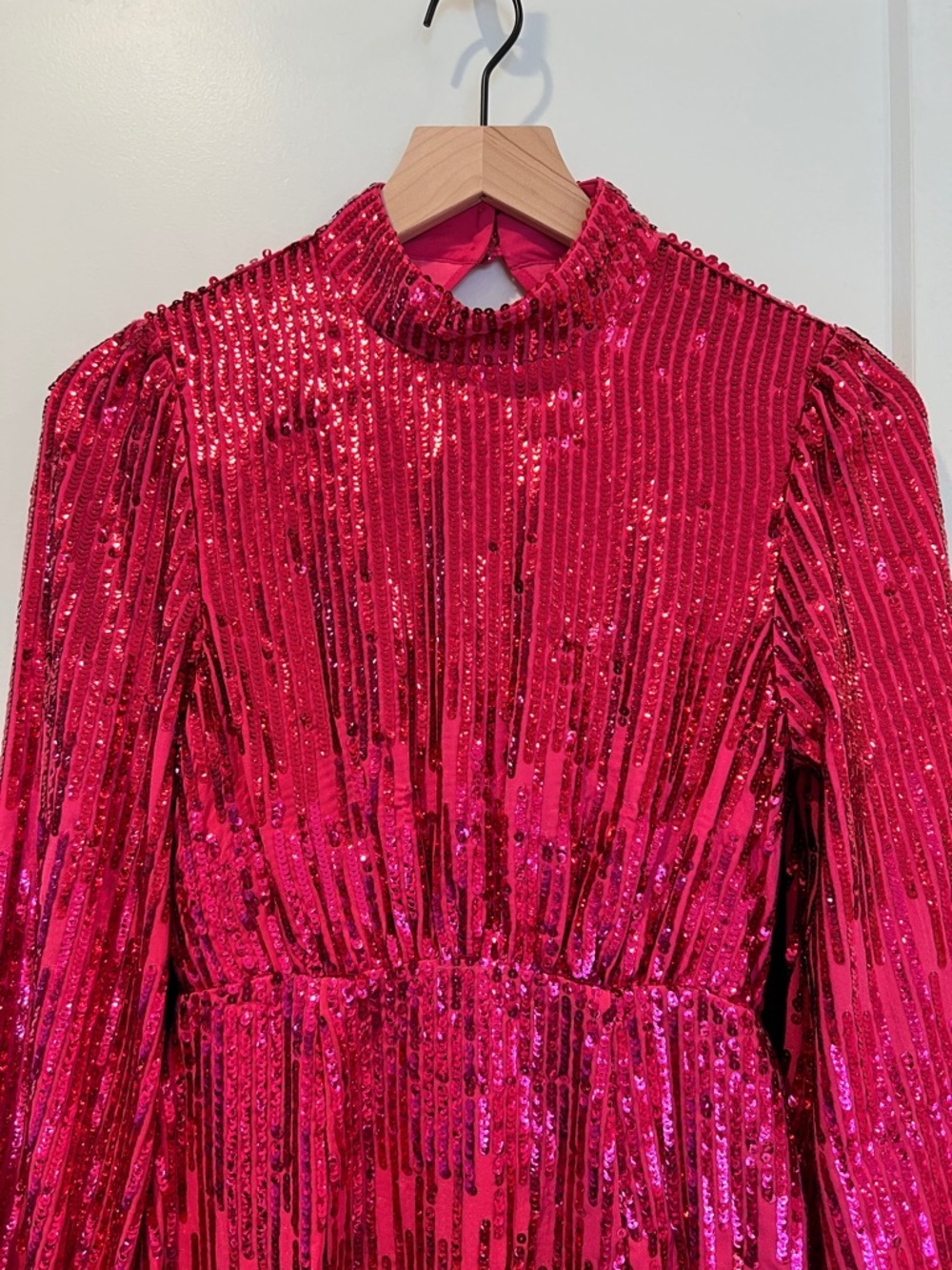 NEW NWT RIXO Pink Sequinned Lara Mini Dress - Picture 5 of 11